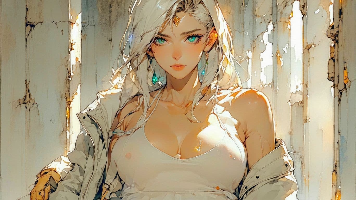 AI generated: Image Drawing  water colur illustration ((anime) ), deconstucivist Fashion of a female modern-day pr...