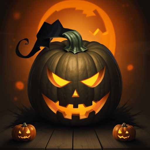 AI generated: A monster only have one eye in the hallowen ，pumkin head