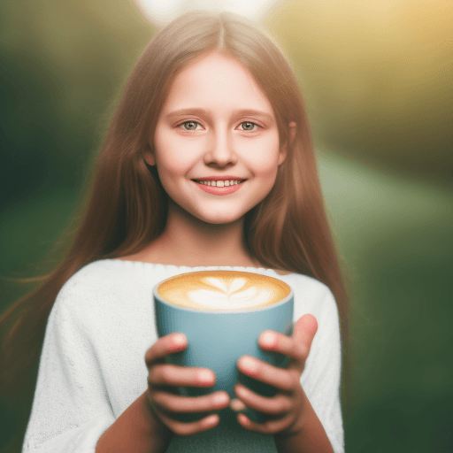 AI generated: A girl holds a coffee