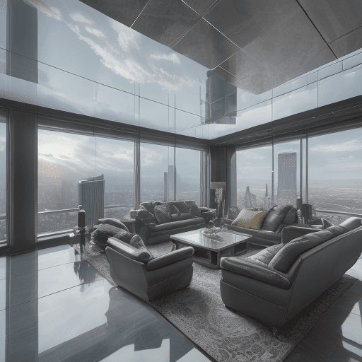 AI generated: High resolution photography interior design,ultra futuristic stainless steel, computer screens extre...