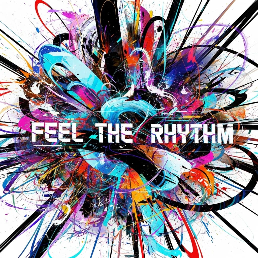 AI generated: An explosion of vibrant neon colors and abstract shapes in a chaotic dance of light and motion. Swir...