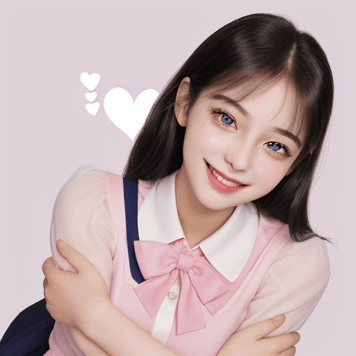 AI generated: joyful young girl radiant happy smile, dressed in school uniform  graceful and enchanting demeanor s...