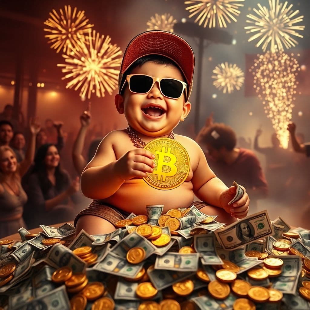 AI generated: ONE LITTLE FAT MEXICAN WHITE 4 YEAR OLD BABY BOY WITH SUNGLASSES SITTING ON TOP OF THE TABLE loaded ...