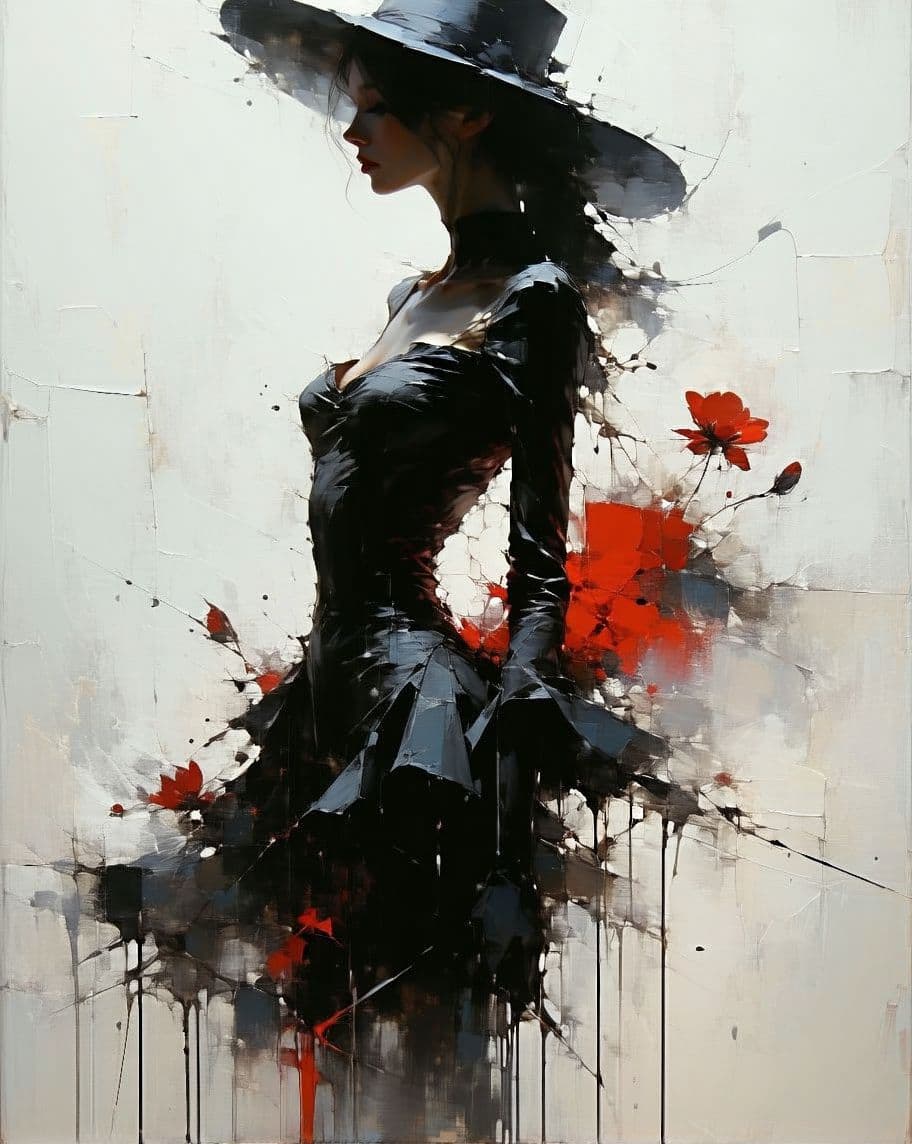 AI generated: surreal pretty fullbody wife, very slim, modern cloth, surreal envirement, airbrush art, by russ mil...