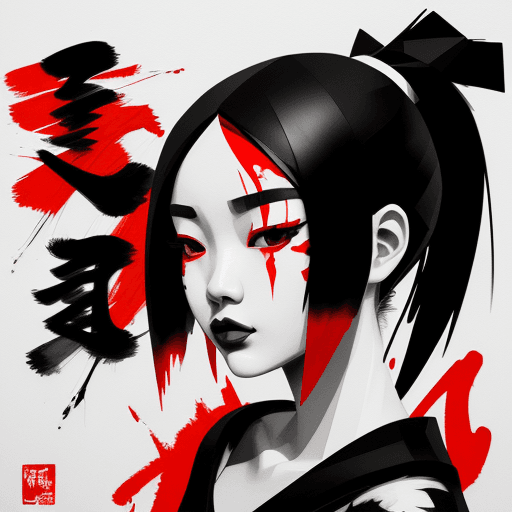 AI generated: aesthetic, 2 tone, black and white, simplified shapes, figurative, style mix of acrylic painting, wa...