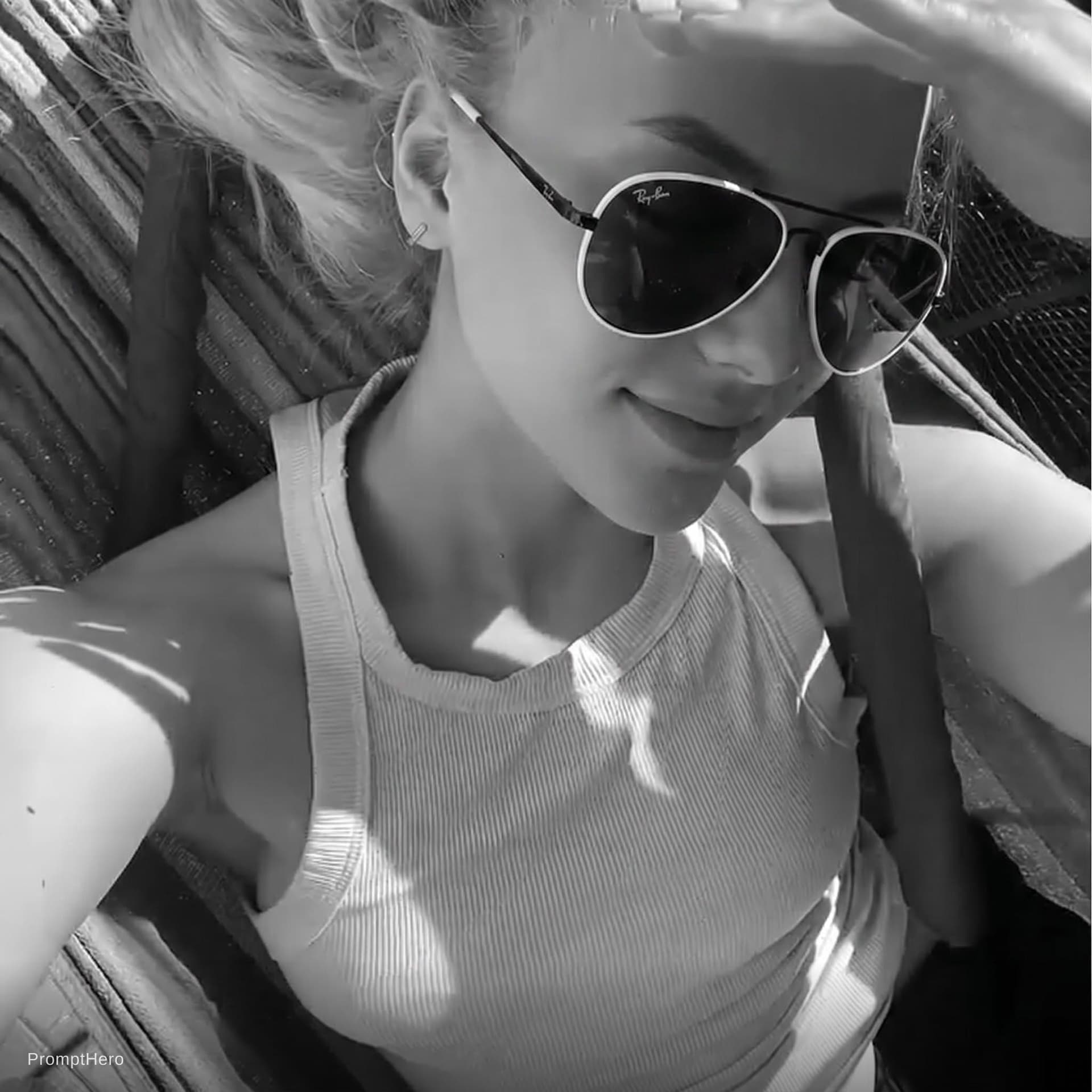 AI generated: put ray-ban aviator sunglasses in white and black

