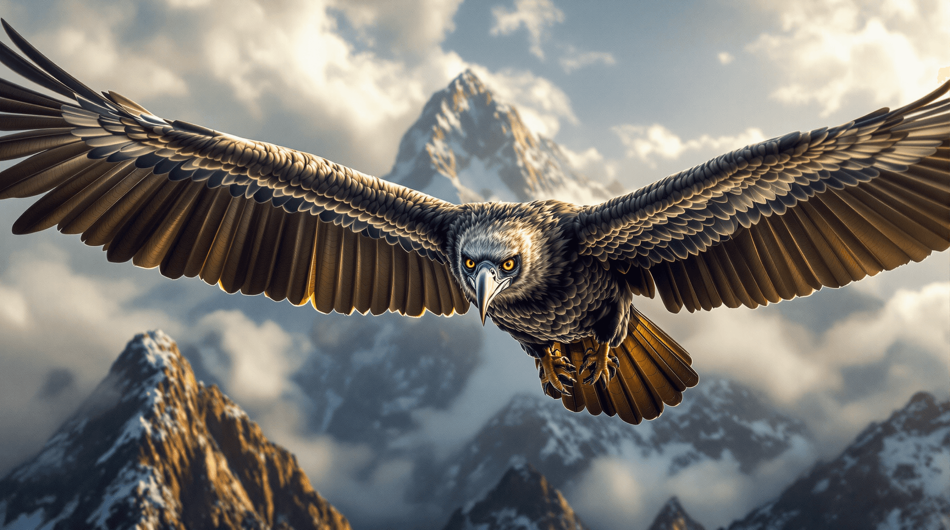 AI generated: An awe-inspiring, high-resolution photograph of a majestic Condor (from Andes) soaring through the s...