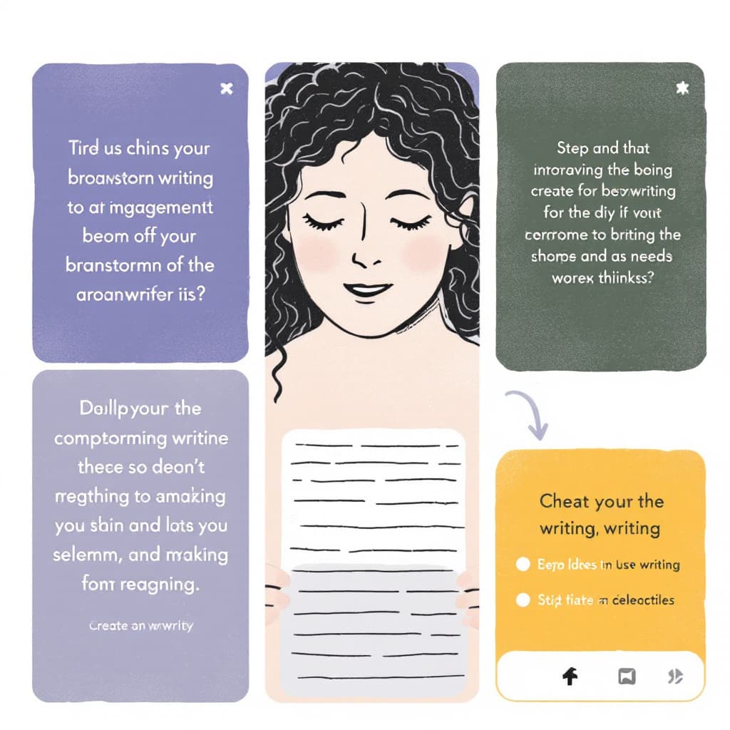 AI generated: Create an image showing the brainstorming writing task step by step in an academic way