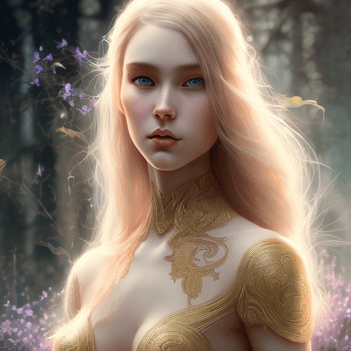 AI generated: mdjrny-v4 style portrait of female elf, intricate, elegant, highly detailed, digital painting, artst...