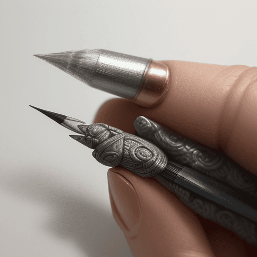 AI generated: Focusing on the meticulous skill of each piece in the miniature sculptures by Salavat Fidai Salavat ...
