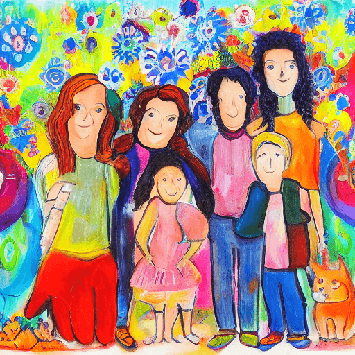 AI generated: Family, art,artwork, happy, happy fmily, child