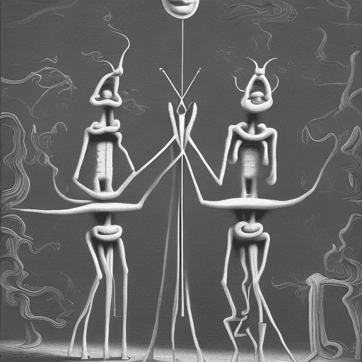 AI generated: Stickmen, Dali style