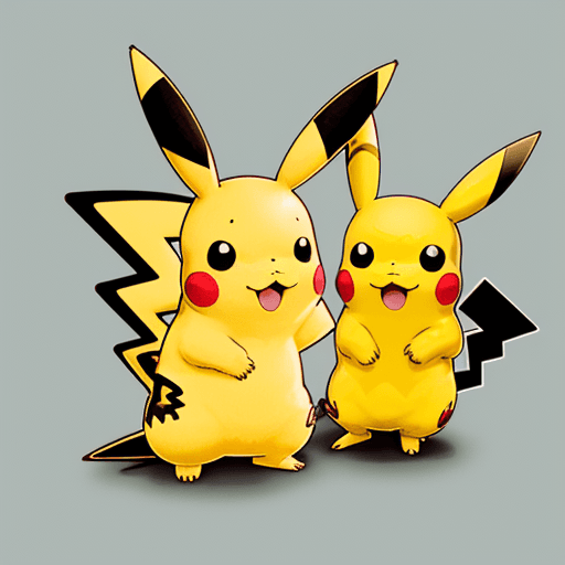 AI generated: pikachu, cola amrrilla, feliz, electrico