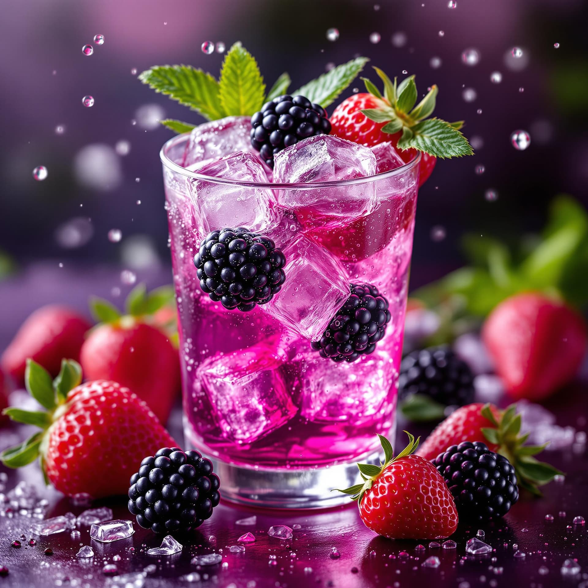 AI generated: The image features a beautifully styled close-up view of a refreshing drink, presumably a cocktail, ...