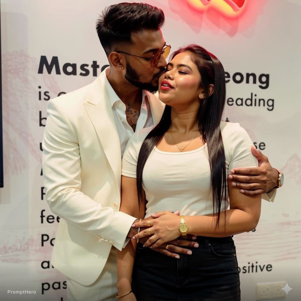 AI generated: Kissing and liking neck
