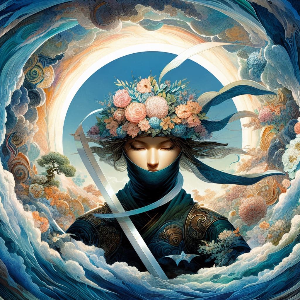 AI generated: Sea ninja woman ptimism high resolution digital art great details award winning image fantasy people...