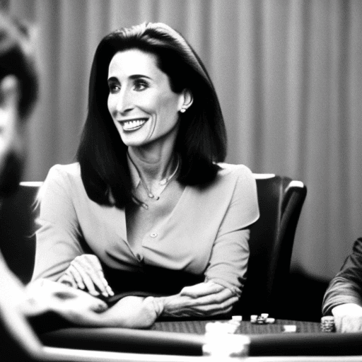 AI generated: mimi rogers playing poker