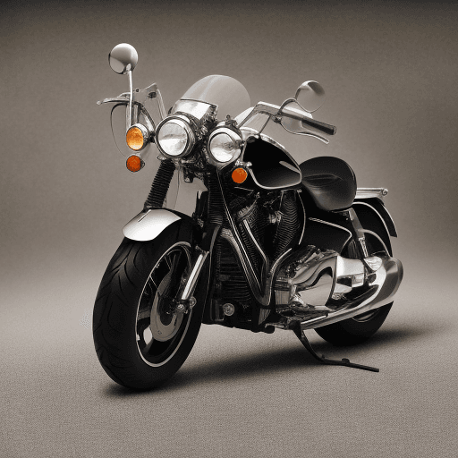 AI generated: High resolution of photography of 1000 cc motorcycle, with 4 cylinder, black colour, rounded headlam...