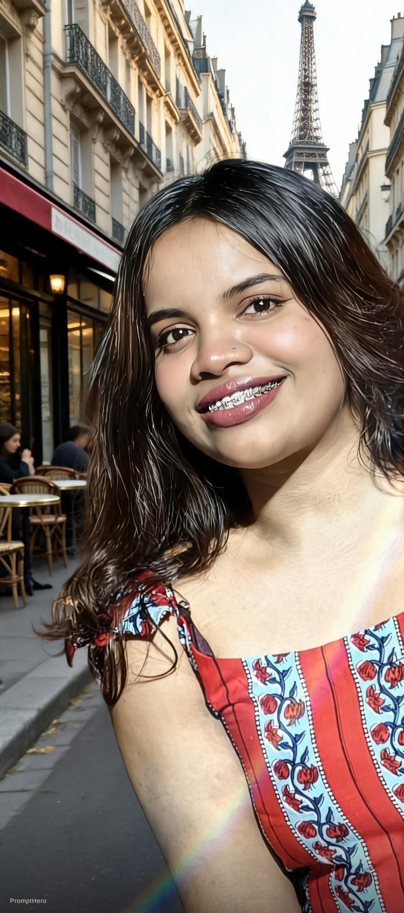 AI generated: ultra-realistic photo of a beautiful Chinese woman, shot on a Sony a7III, on the street in Paris, In...