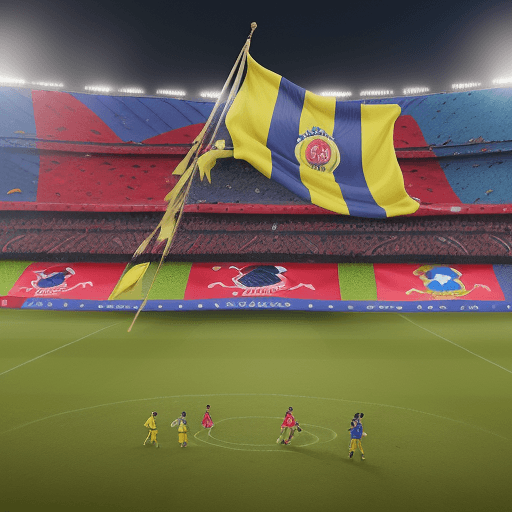 AI generated: “Imagina una imagen que comunique el partido Perú vs Colombia, colocando las banderas de cada país. ...