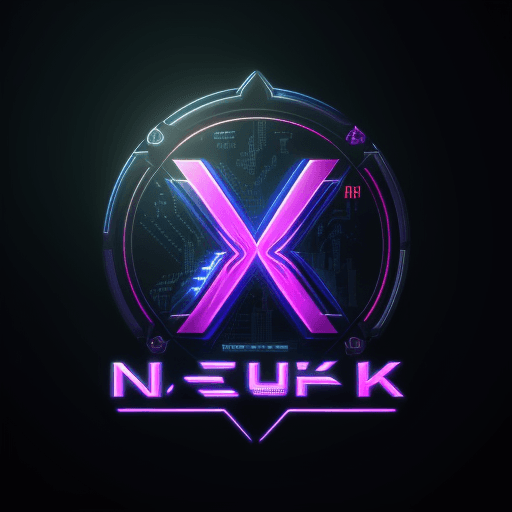 AI generated: logo with name "N V", cyberpunk style logo, light atmosphere; 8k, HD detail logo,  HDR logo, high re...
