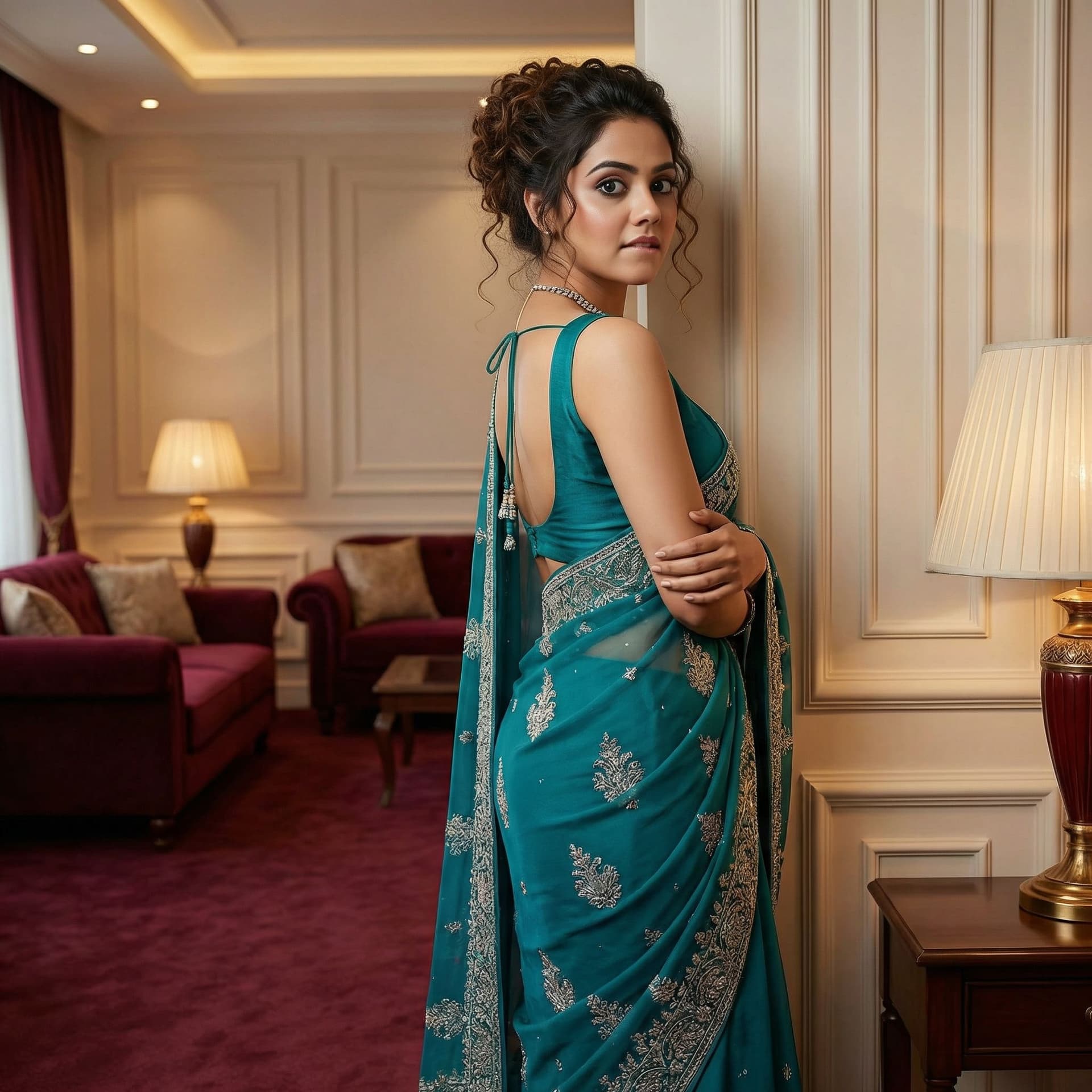 AI generated: Full body view  of most beautiful girl as most beautiful indian realstic girl with plus size FLAT st...