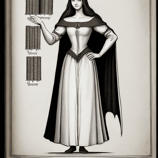 AI generated: medieval book illustration, image of a person or people, full height pose,black and white, white bac...