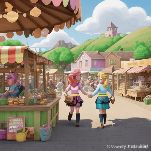 AI generated: Transport yourself to the lively town of Ponyville, the vibrant hub of friendship and community. Vis...