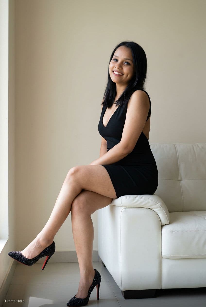 AI generated: a latina woman, beautiful charismatic girl. thick eyebrows, dark eyes, dimples, sleek black hair, lo...