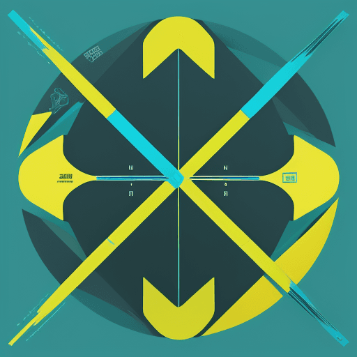 AI generated: abstract logo simple, brilliant balanced colors: blue, green, yellow, tecnnology, futuristic, base t...