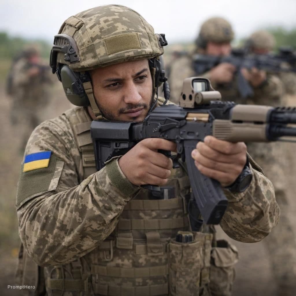 AI generated: I need a Ukrainian soldier who is in the process of training