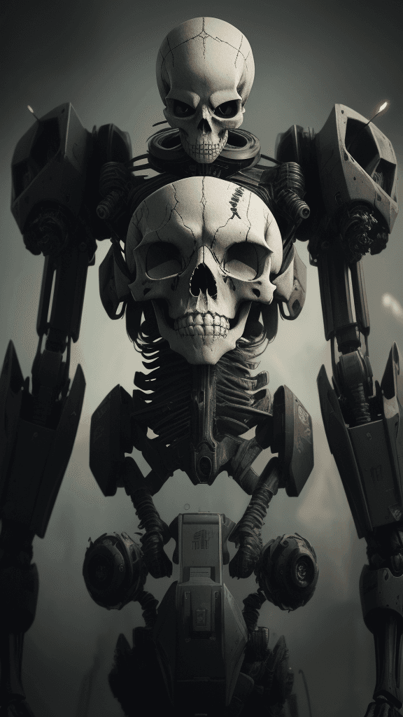 AI generated: <ti:rfktr_bontrex-150> <lora:add_detail:1.5> skull, skeleton, mech, cybertech, 4k, highest quality, ...