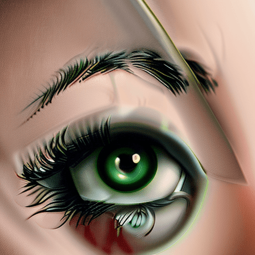 AI generated: Hyper realistic eye level photo of a beautiful green eyed woman staring back at the camera 