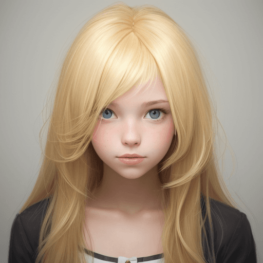 AI generated: Portrait of a cute girl with blonde hair