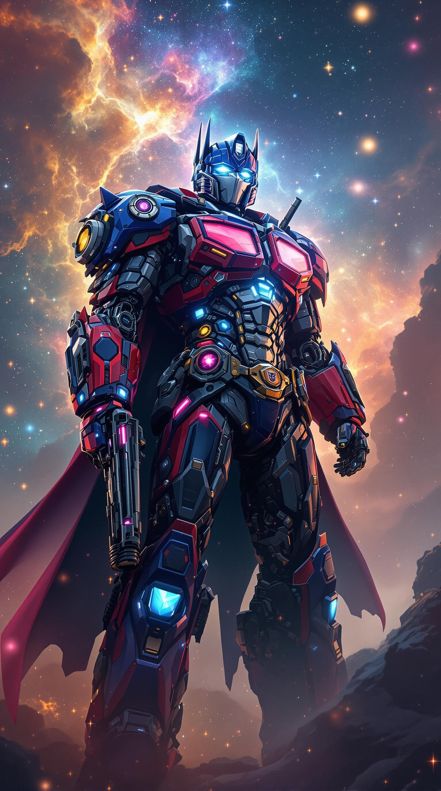 AI generated: Optimus Prime as a real life space cowboy| futuristic western| detailed space bounty hunter attire| ...