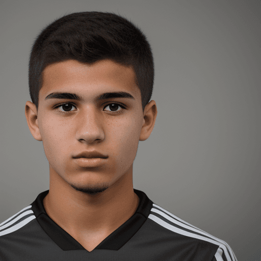 AI generated: 85mm DSLR colour photography of a very detailed headshot fitting all of head and hair in frame. 17 y...