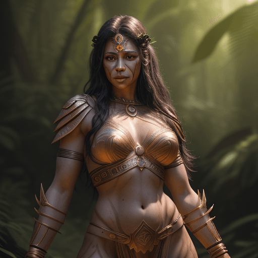 AI generated: female dressed as amazon warrior, (((full body visible))), looking at viewer, portrait, photography,...