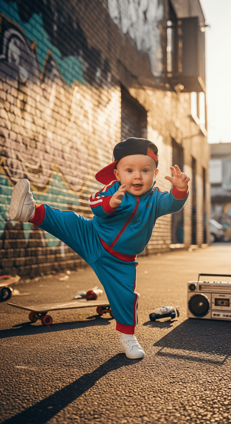 AI generated: a baby dancing hip hop