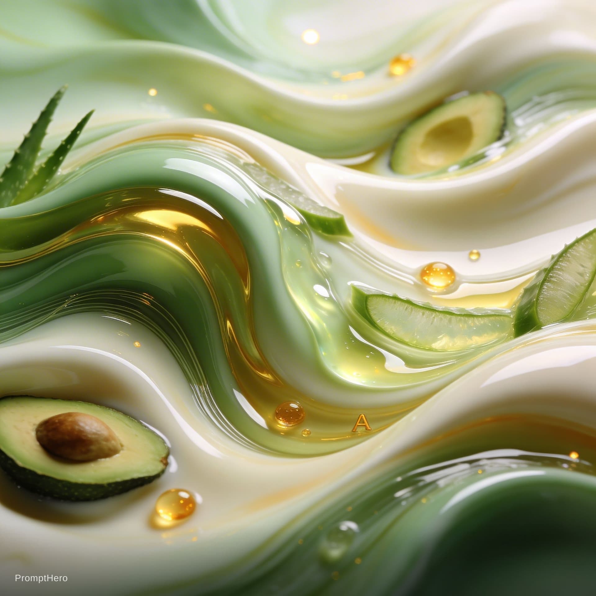 AI generated: A high-end abstract fluid composition featuring smooth, continuous flowing liquid waves and elegant ...