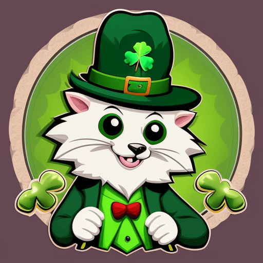 AI generated: funny animal for st patricks day, clipart, wearing classic accessories, vector art, high quality ima...