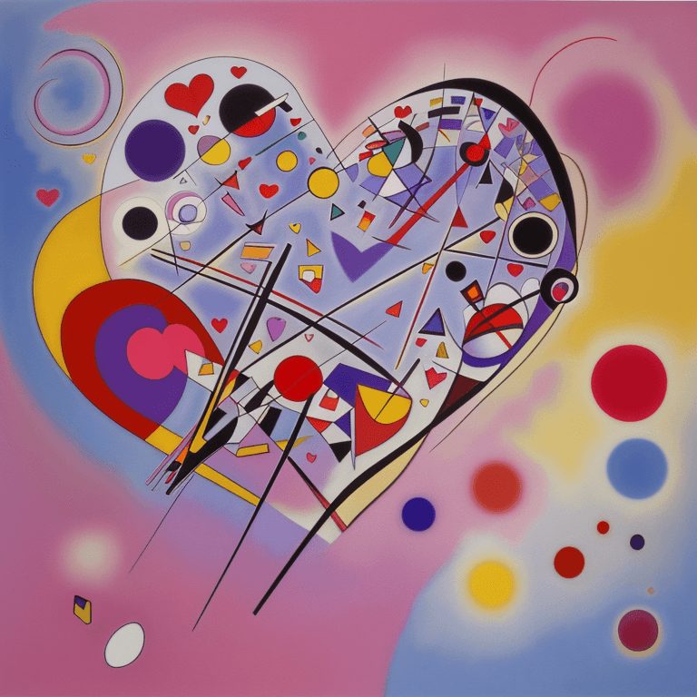 AI generated: Painting, heart by Wassily Kandinsky