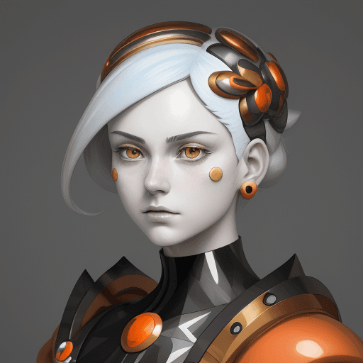 AI generated: pokemon hyper-detailed portraits, dark white and orange, classicist portraiture, dark gold and aquam...