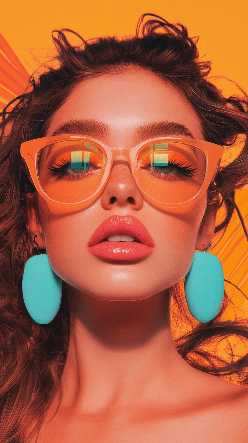 AI generated: Portrait of a beautiful girl with a stylish hairstyle makeup and glasses fashion and style, illustra...