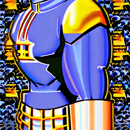 AI generated: Superhero called "Ubicuo" with a blue suit and the white letter "U", the initial of his name, on his...