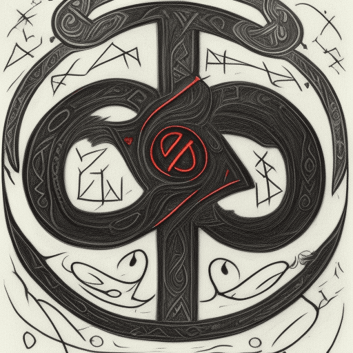 AI generated: create a rune based on norse mithology
cartoon
make it red
with least details as possible
