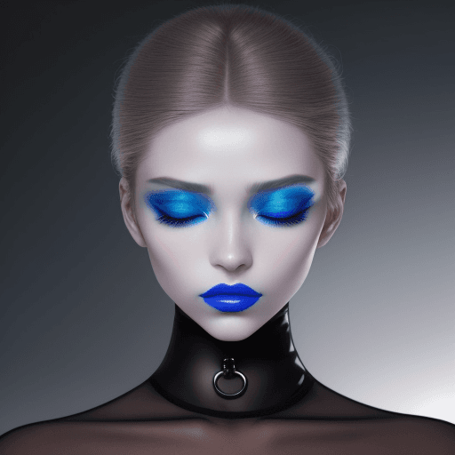 AI generated: a close up of a woman with a blue eye shadow on her face, official dior editorial, trending on pintr...