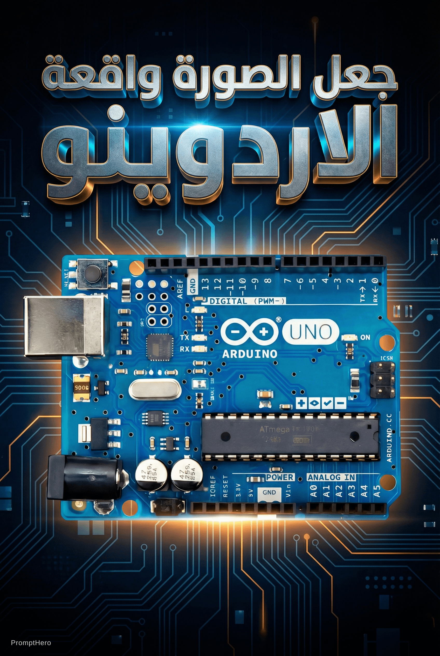 AI generated: جعل الصورة واقعة تصف الاردوينو