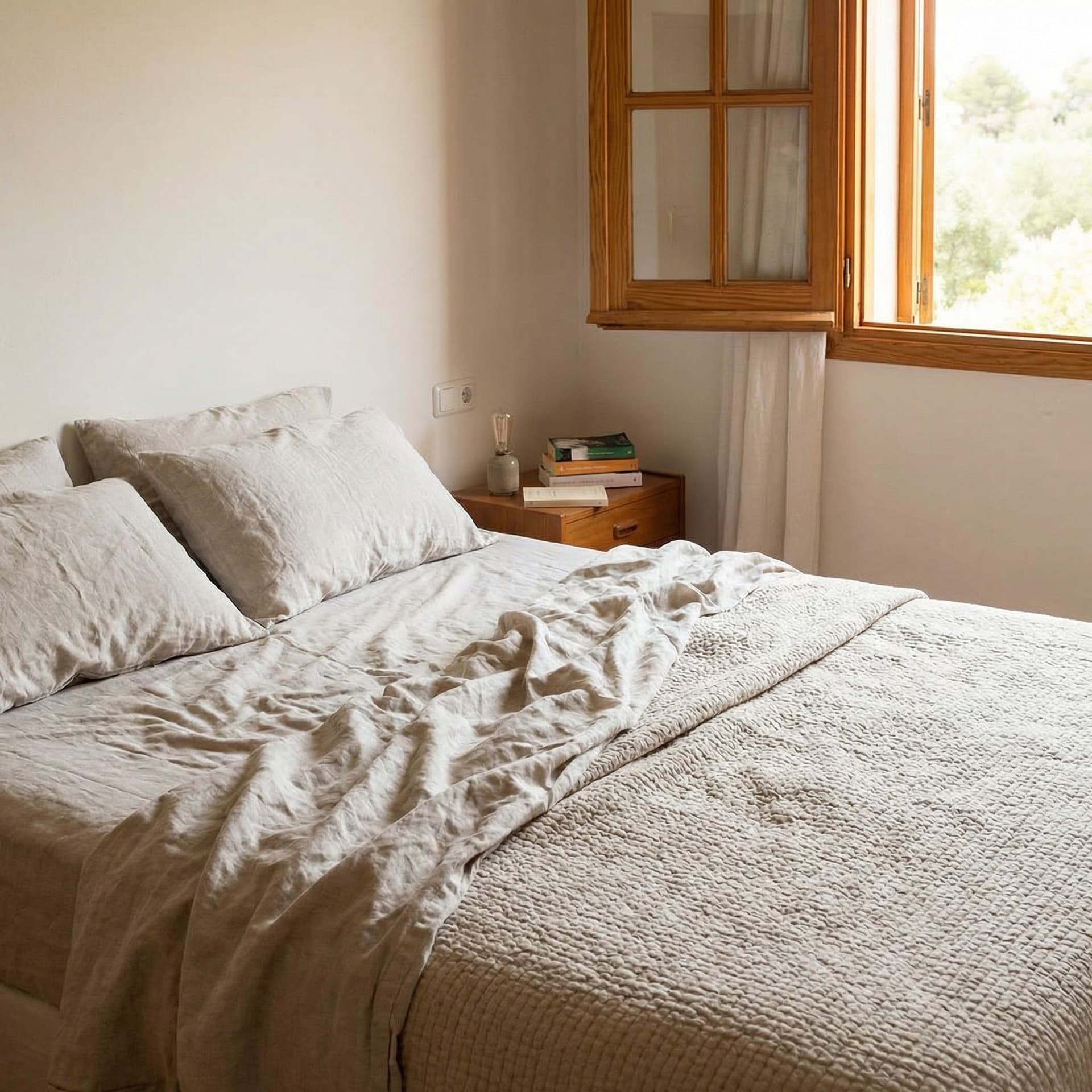 AI generated: No clothes set on bed