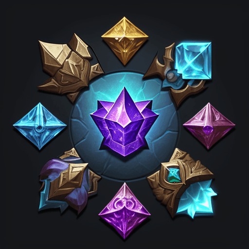 AI generated: video games icons, 2d icons, rpg skills icons, world of warcraft items icons, league of legends item...