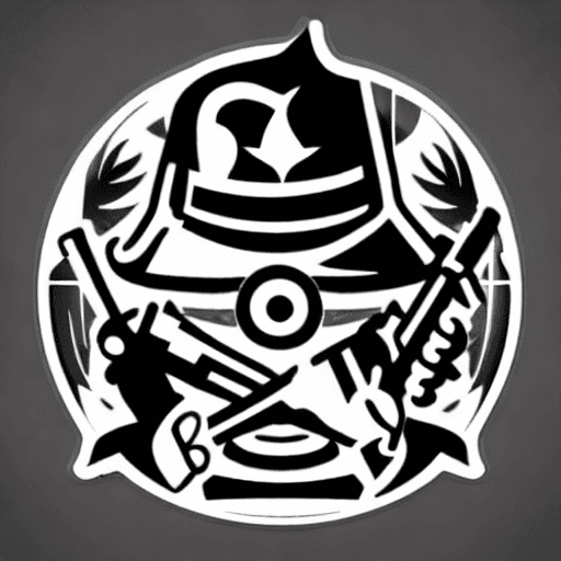 AI generated: Fedora gun gangster mafia icon symbolize sticker smoking